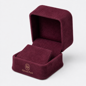 Dark Red Suede Bangle Box with Red Lining - open product view - JB-BM-07-P15