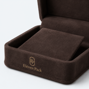 Brown Suede Premium Necklace Box - material or structure detail - JB-BM-07-P17