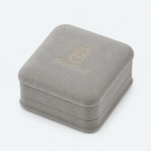 Black Gray Suede Premium Lined Earring Box - closed product view - JB-BM-07-P18