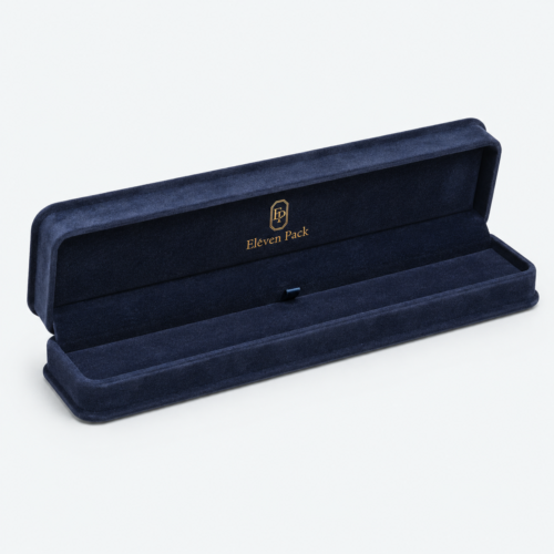 Navy Suede Premium Lined Jewelry Box for Bracelets - open product view - JB-BM-07-P19