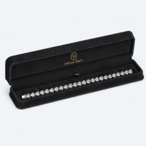 Black Suede Premium Lined Jewelry Box for Bracelets - open product view - JB-BM-07-P20