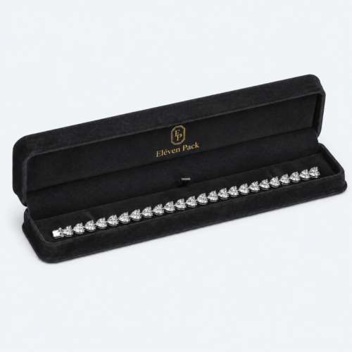 Black Suede Premium Lined Jewelry Box for Bracelets - open product view - JB-BM-07-P20