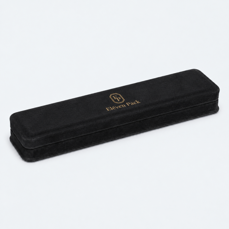 Black Suede Premium Lined Jewelry Box for Bracelets - closed product view - JB-BM-07-P20
