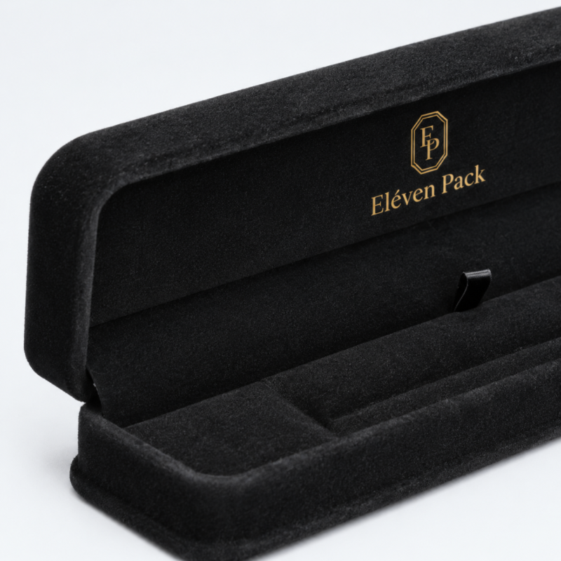 Black Suede Premium Lined Jewelry Box for Bracelets - material or structure detail - JB-BM-07-P20