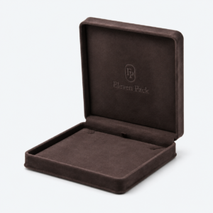 Brown Suede Premium Necklace Box for Necklace - closed product view - JB-BM-07-P21