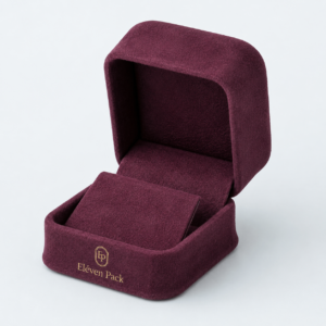 Burgundy Suede Premium Earring Box - open product view - JB-BM-07-P22