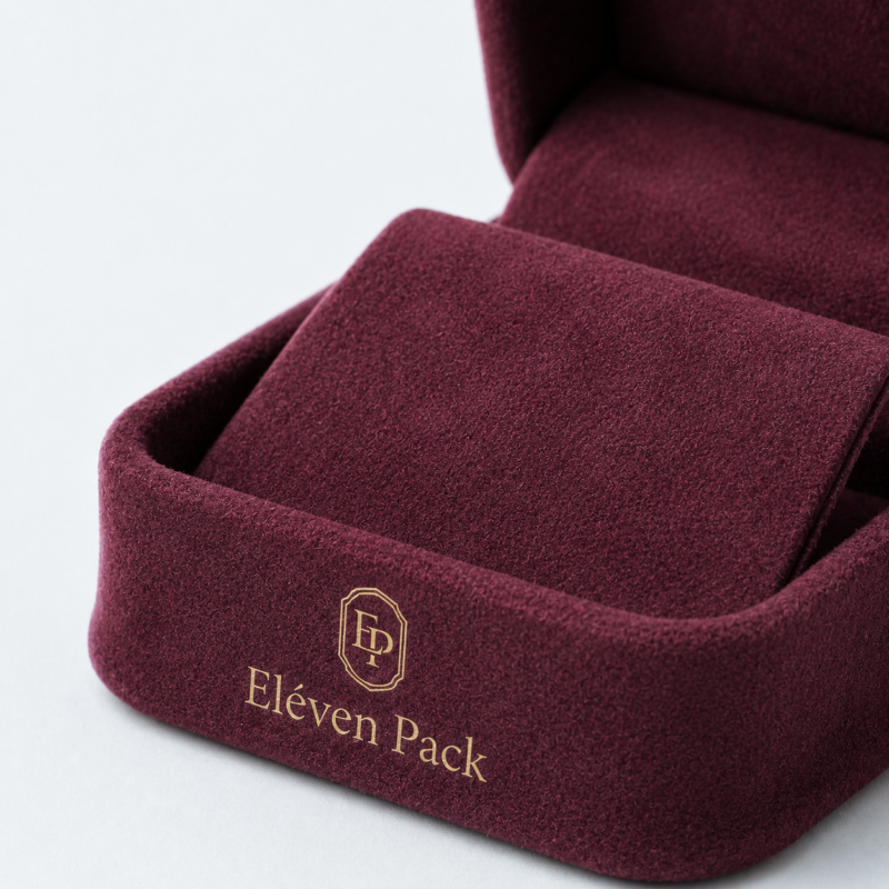 Burgundy Suede Premium Earring Box - material or structure detail - JB-BM-07-P22