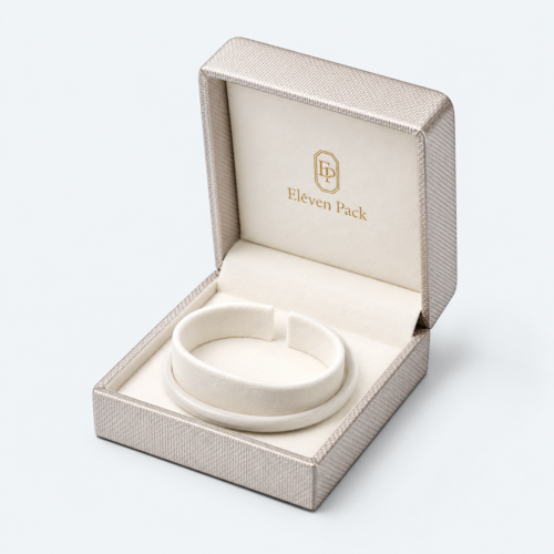 Brown Dark Color Luxury Custom Bangle Box - open product view - JB-BM-07-P5
