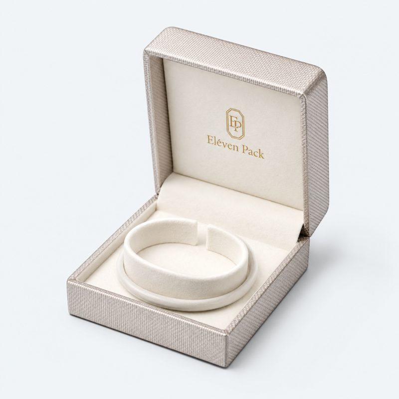 Brown Dark Color Luxury Custom Bangle Box - open product view - JB-BM-07-P5