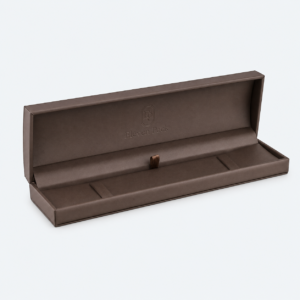 Brown Ribbon Bow Luxury Custom Ring Box - open product view - JB-BM-07-P6