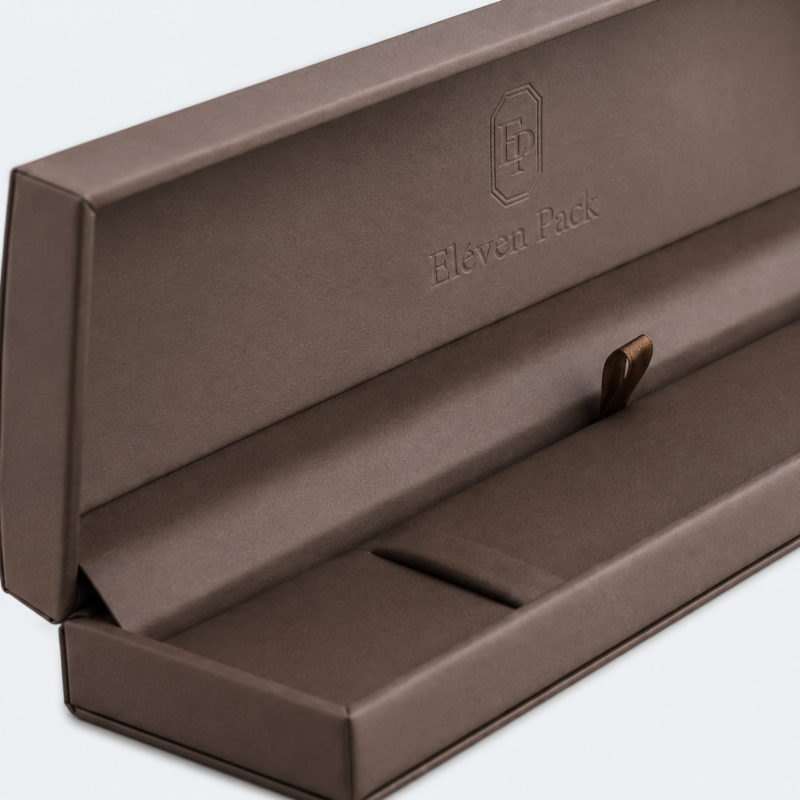 Brown Ribbon Bow Luxury Custom Ring Box - material or structure detail - JB-BM-07-P6