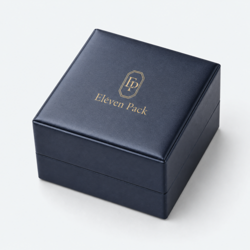 Blue Silk Luxury Custom Ring Box - closed product view - JB-BM-07-P7
