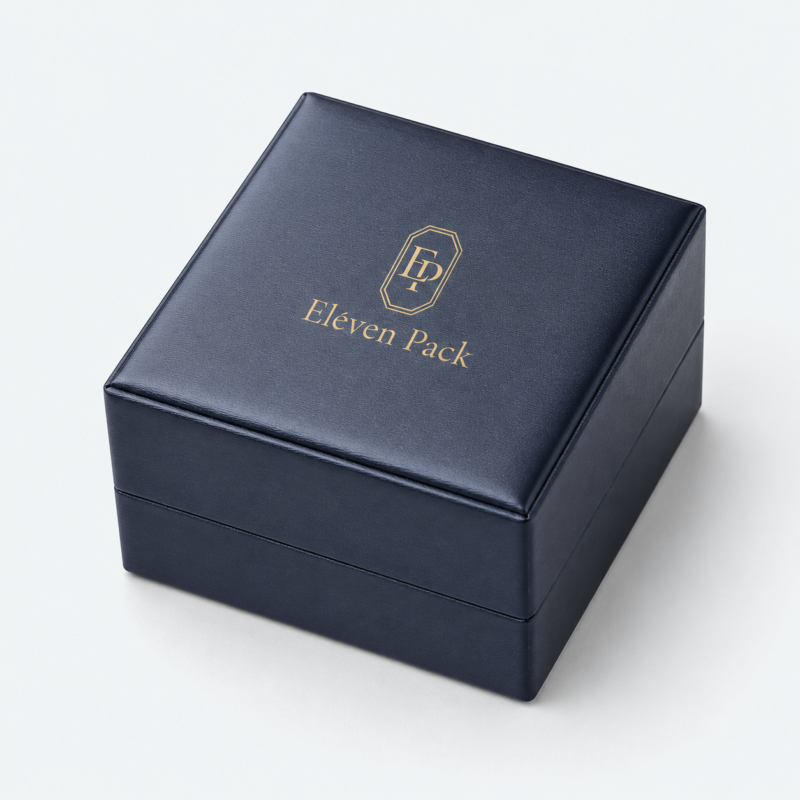 Blue Silk Luxury Custom Ring Box - closed product view - JB-BM-07-P7