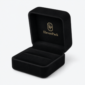 Black Velvet Premium Jewelry Box for Rings and Earrings - open product view - JB-BM-08-P1