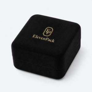 Black Velvet Premium Jewelry Box for Rings and Earrings - closed product view - JB-BM-08-P1