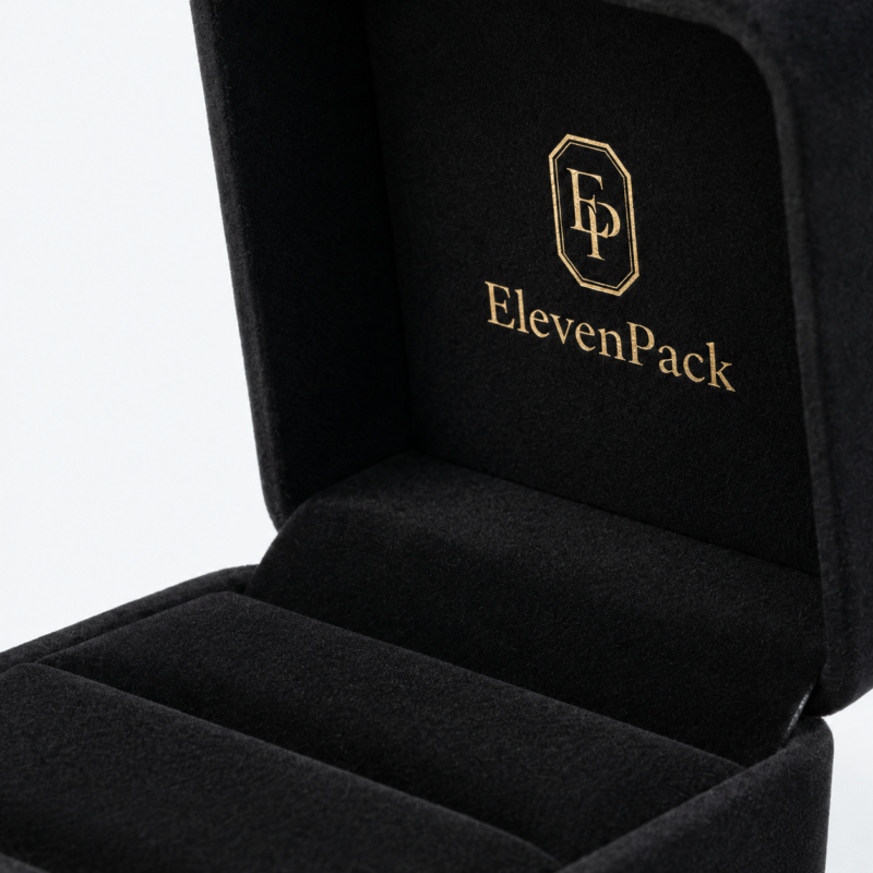 Black Velvet Premium Jewelry Box for Rings and Earrings - material or structure detail - JB-BM-08-P1