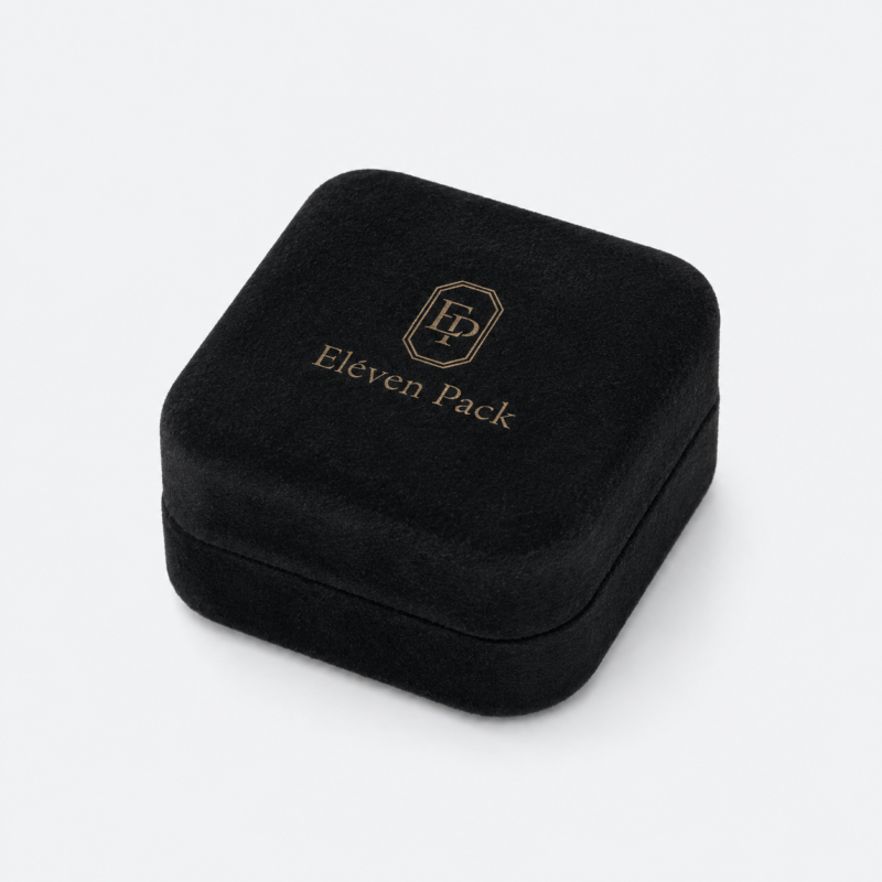 Black Velvet Premium Ring Box - closed product view - JB-BM-08-P11