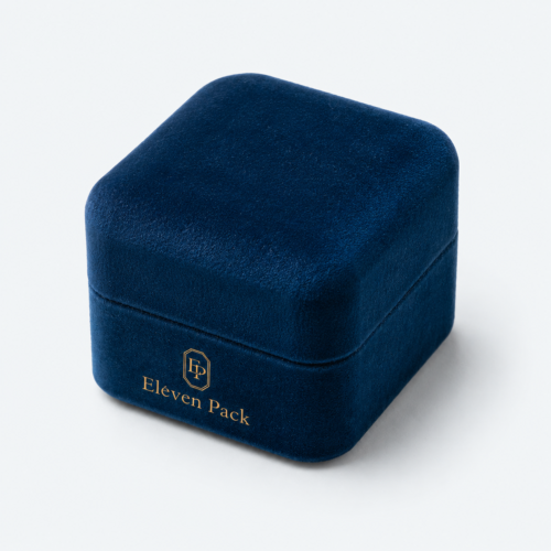 Royal Blue Velvet Premium Ring Box - closed product view - JB-BM-08-P12