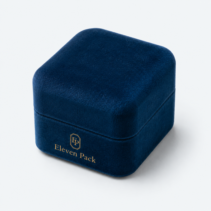 Royal Blue Velvet Premium Ring Box - closed product view - JB-BM-08-P12