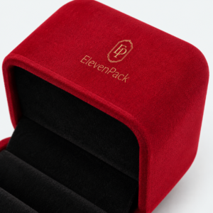 Red Black Velvet Premium Lined Ring Box - material or structure detail - JB-BM-08-P14 Red Black Velvet Premium Lined Ring Box - material or structure detail - JB-BM-08-P14