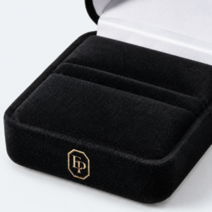 Black and White Velvet Premium Lined Ring Box - material or structure detail - JB-BM-08-P17