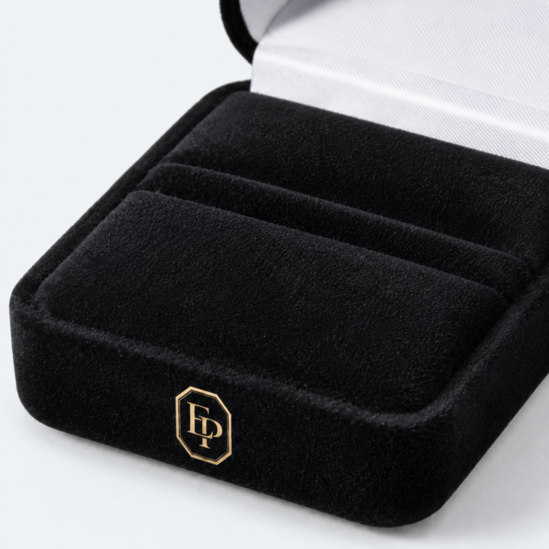Black and White Velvet Premium Lined Ring Box - material or structure detail - JB-BM-08-P17