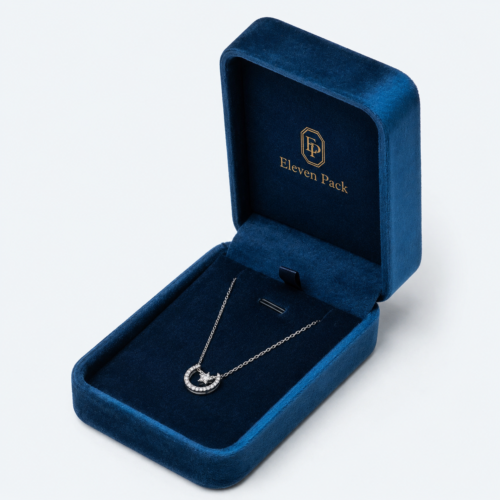 Velvet Premium Necklace Box - open product view - JB-BM-08-P18 Velvet Premium Necklace Box - open product view - JB-BM-08-P18
