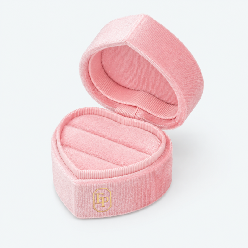 Pink Velvet Proposal Gift Ring Box - open product view - JB-BM-08-P19