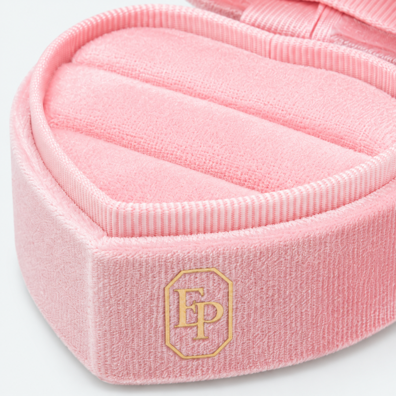 Pink Velvet Proposal Gift Ring Box - material or structure detail - JB-BM-08-P19
