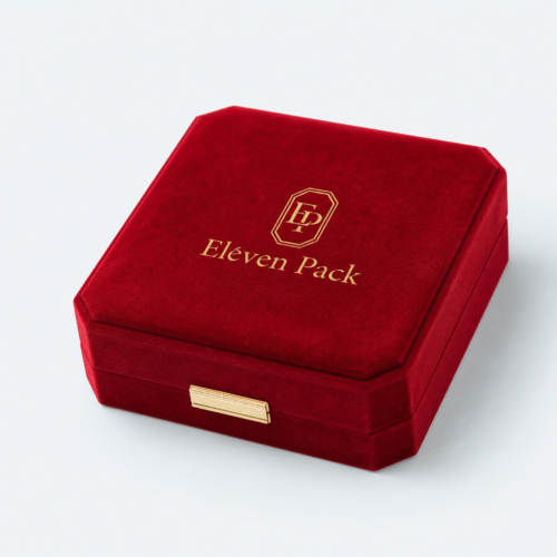 Red Velvet Premium Necklace Box - open product view - JB-BM-08-P21 Red Velvet Premium Necklace Box - open product view - JB-BM-08-P21