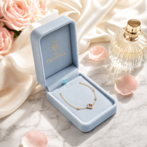 Sky Blue Velvet Premium Necklace Box - material or structure detail - JB-BM-08-P23