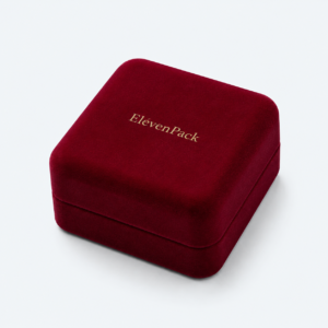 Bright Red Velvet Premium Earring Box - closed product view - JB-BM-08-P24 Bright Red Velvet Premium Earring Box - closed product view - JB-BM-08-P24