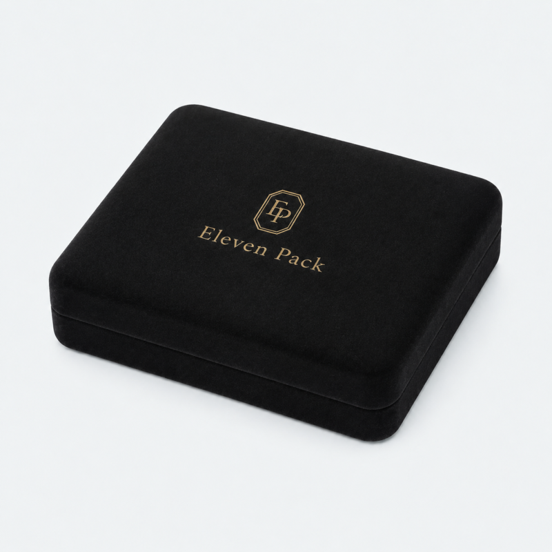 Black Velvet Premium Jewelry Packaging Box - closed product view - JB-BM-08-P25