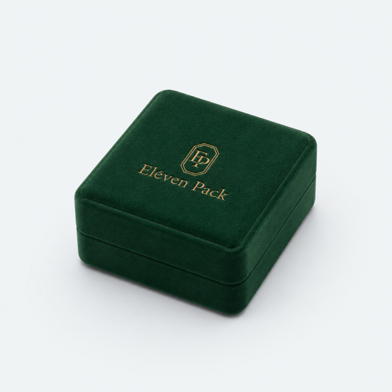 Emerald Green Velvet Premium Necklace Box - material or structure detail - JB-BM-08-P27