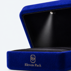 Blue Velvet With LED Light Premium Ring Box - material or structure detail - JB-BM-08-P3