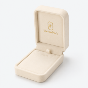 Pure White Velvet Ring Box - open product view - JB-BM-08-P31 Pure White Velvet Ring Box - open product view - JB-BM-08-P31