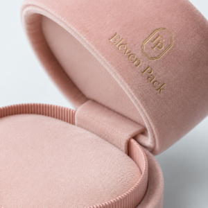 Peach Pink Suede Ribbon Bow Lined Necklace Box - material or structure detail - JB-BM-08-P33