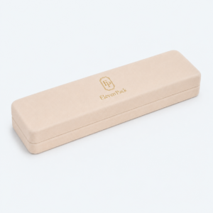 White Velvet Long Necklace Box - closed product view - JB-BM-08-P34