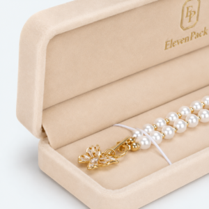 White Velvet Long Necklace Box - material or structure detail - JB-BM-08-P34