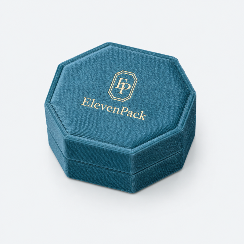 Blue Velvet Lined Necklace Box - closed product view - JB-BM-08-P36