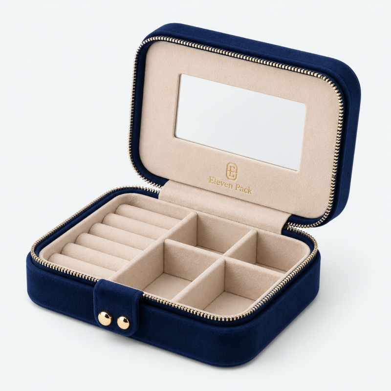Multicolor Velvet Multifunctional Jewelry Organizer Box - open product view - JB-BM-08-P37 Multicolor Velvet Multifunctional Jewelry Organizer Box - open product view - JB-BM-08-P37