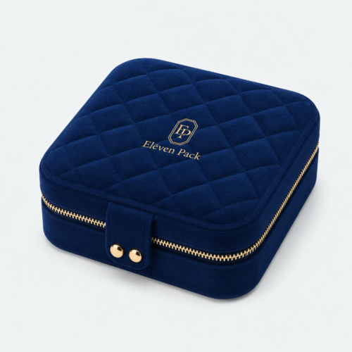 Multicolor Velvet Multifunctional Jewelry Organizer Box - closed product view - JB-BM-08-P37