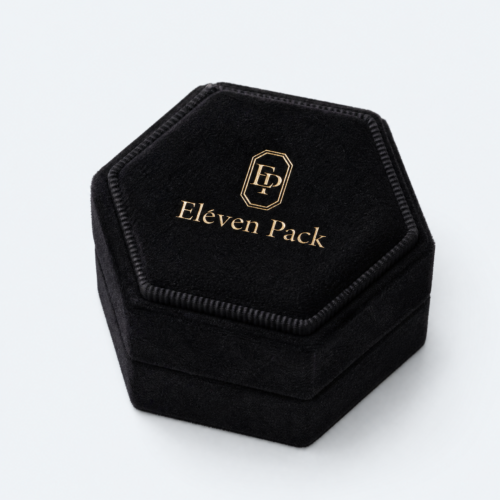 Black Velvet Jewelry Box for Rings and Earrings - open product view - JB-BM-08-P45