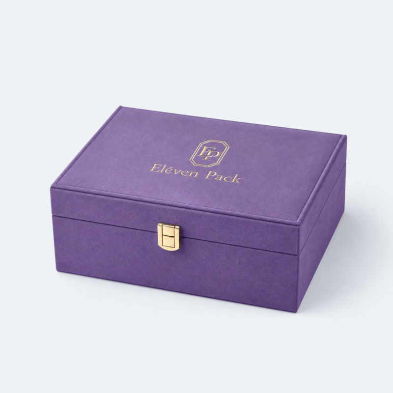 Purple Velvet Multifunctional Jewelry Organizer Box - open product view - JB-BM-08-P47