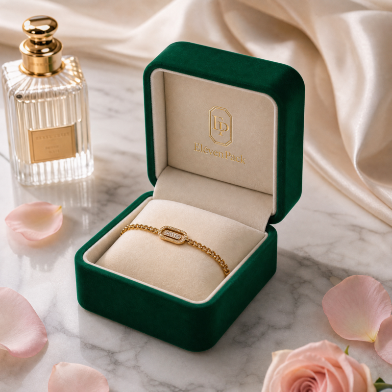 White Velvet Jewelry Box - material or structure detail - JB-BM-08-P48
