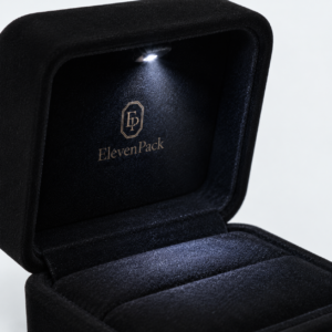 Dark Blue Velvet With LED Light Premium Ring Box - material or structure detail - JB-BM-08-P5