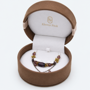 Brown Velvet Round Ribbon Bow Jewelry Packaging Box - material or structure detail - JB-BM-08-P54 Brown Velvet Round Ribbon Bow Jewelry Packaging Box - material or structure detail - JB-BM-08-P54