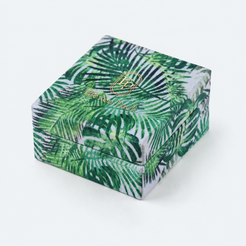 Green Velvet Island Style Earring Box - closed product view - JB-BM-08-P57