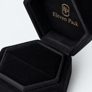 Black Velvet Hexagon Ring Box - material or structure detail - JB-BM-08-P58