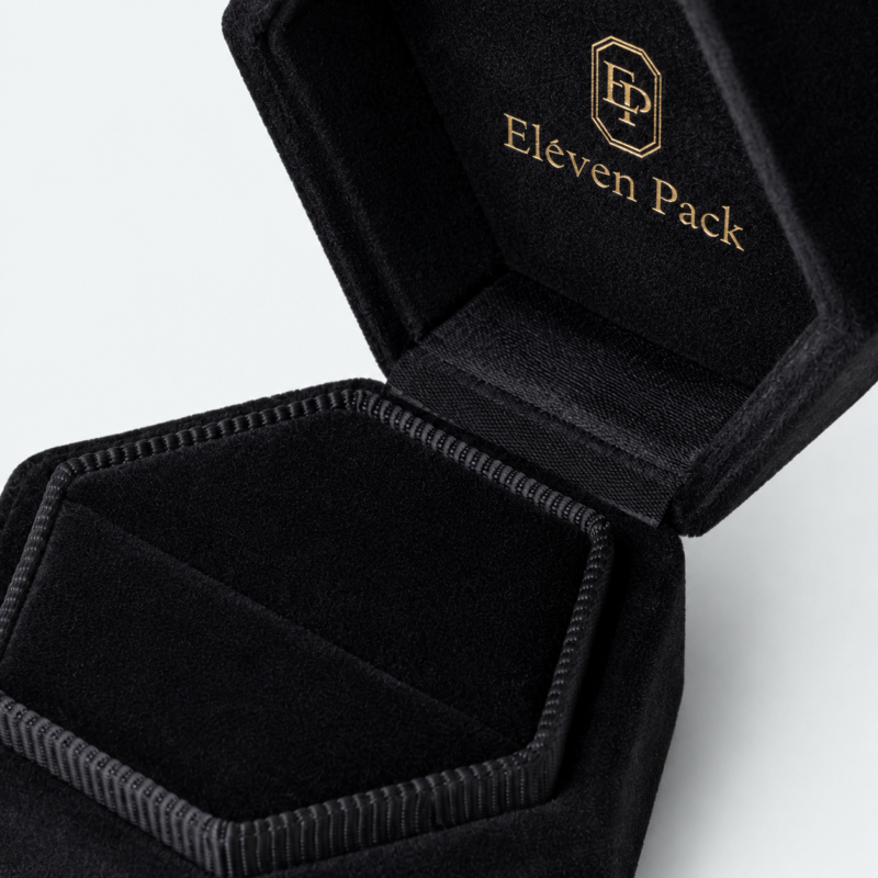 Black Velvet Hexagon Ring Box - material or structure detail - JB-BM-08-P58